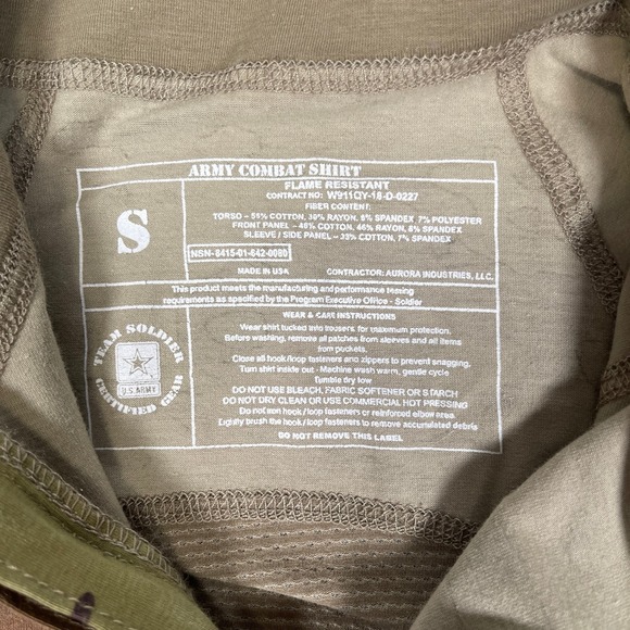 Aurora Industries Army Combat Shirt Mens S Multicam Camo BDU Made in USA Pockets - Picture 2 of 6
